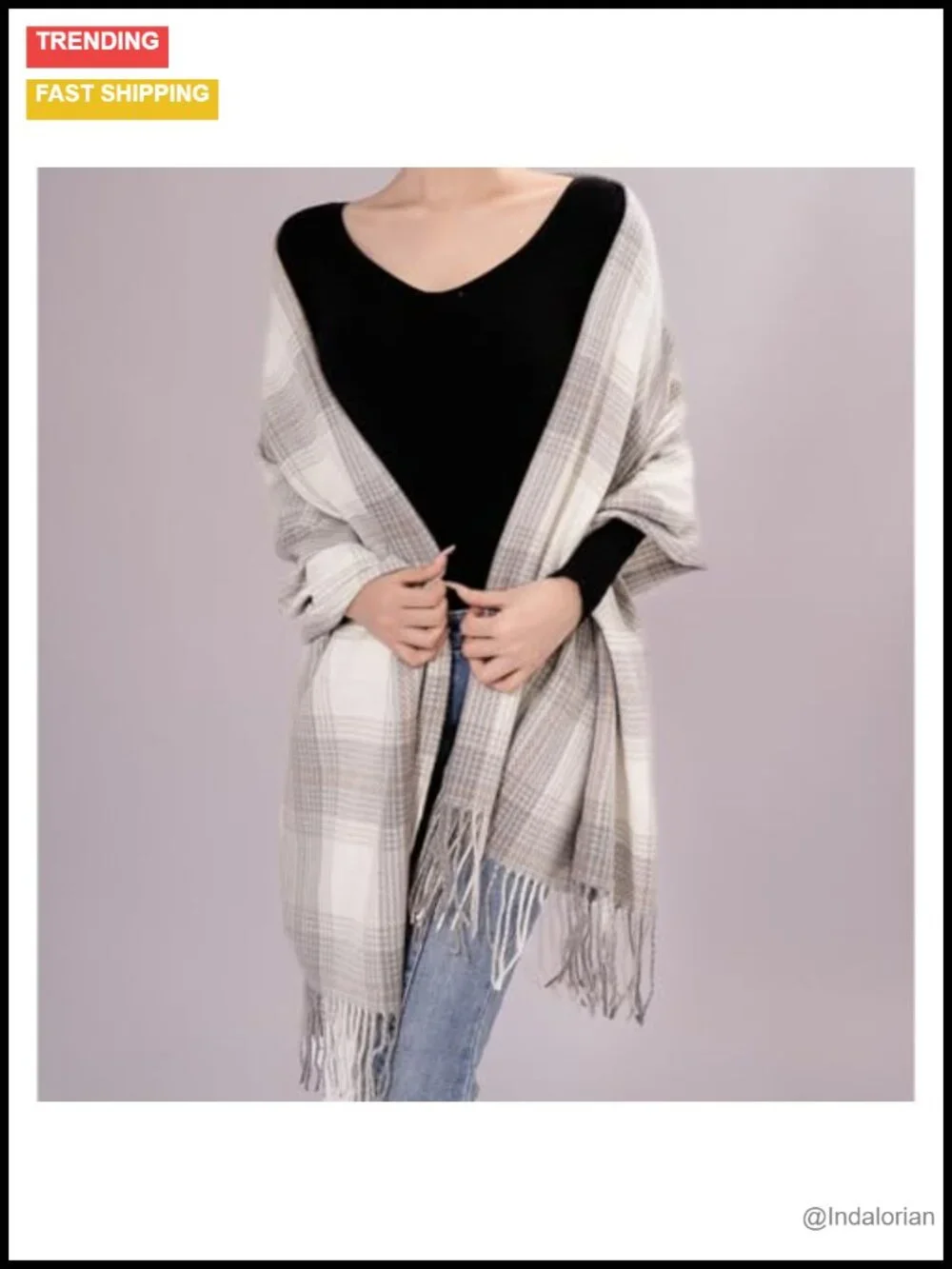 Large Soft Thick Shawls & Wraps, Warm Long Blanket Scarf for Women, Polyester